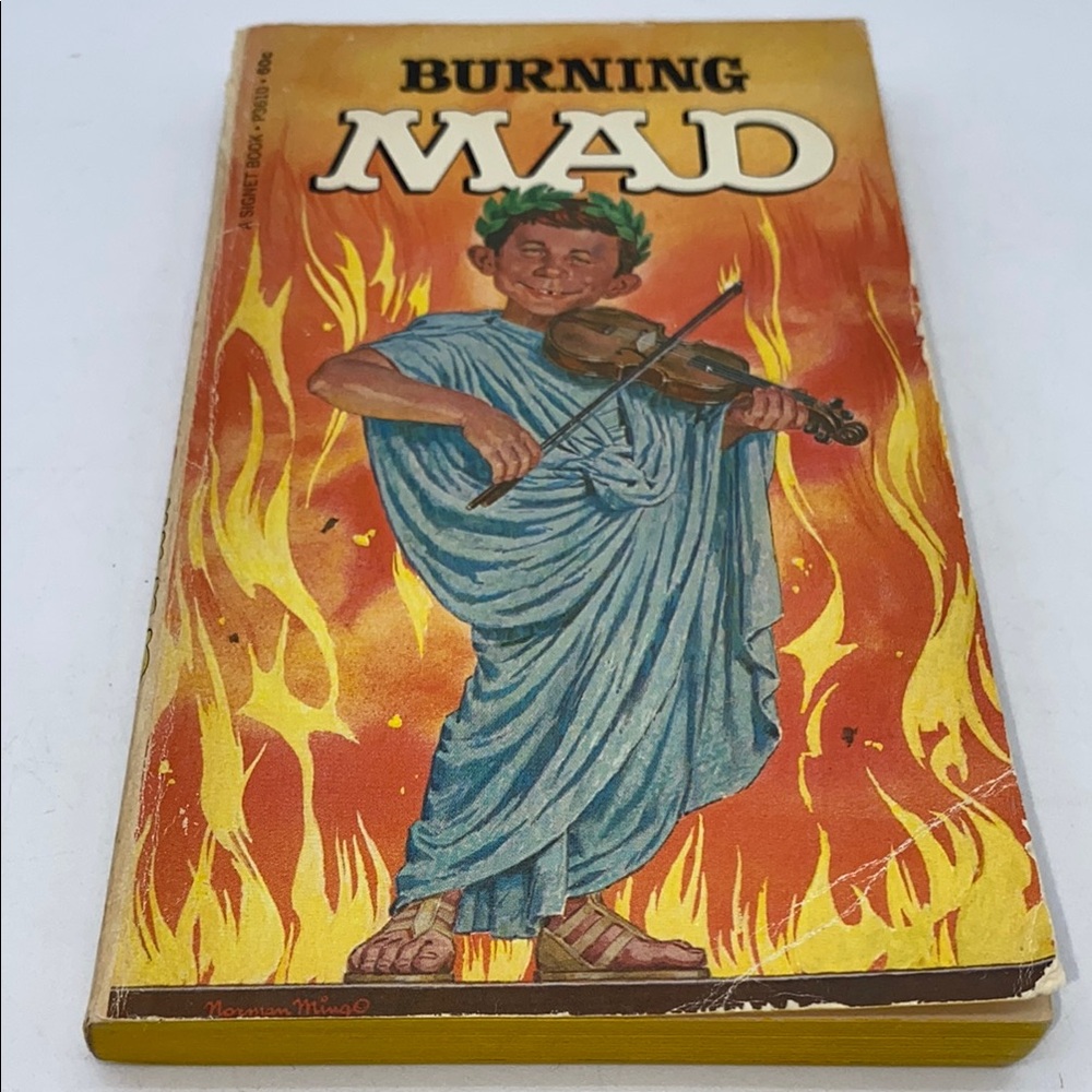 Burning Mad Book with Fiery Cover Art William M. Gaines 1968 Vintage